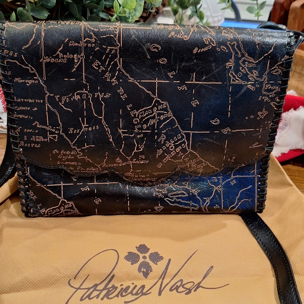 Patricia Nash Black and Brown Crossbody Bag